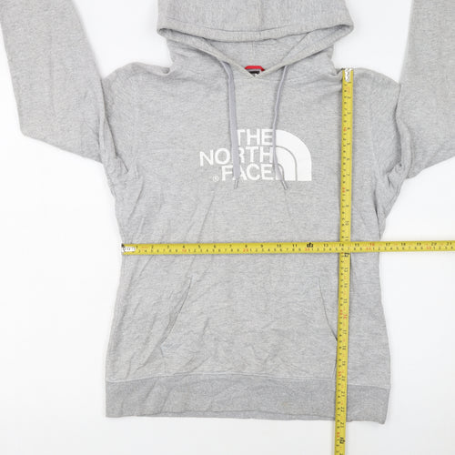 The North Face Womens Grey Pullover Hoodie Size M Logo Print