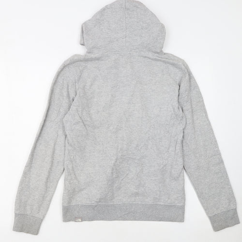 The North Face Womens Grey Pullover Hoodie Size M Logo Print