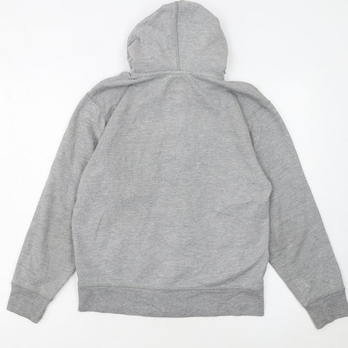 GAP Kids Boys Grey Full Zip Hoodie XL (12 Years) Fleece Lined Casual Sweatshirt