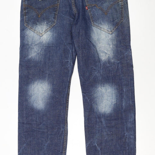 Levi's Red Men's Blue Straight Fit Denim Jeans Size 35x32