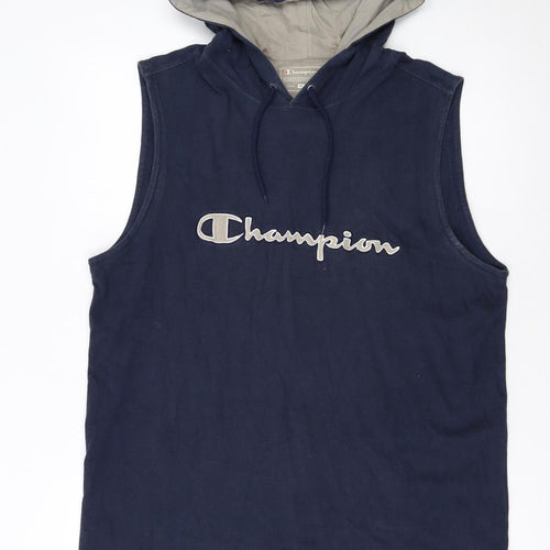 Champion Men's Blue Sleeveless Hoodie Vest XL Athletic Fit
