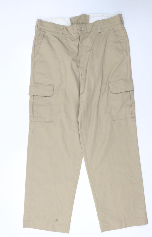 Red Kap Men's Beige Cargo Work Trousers 36x32 Polyester Cotton