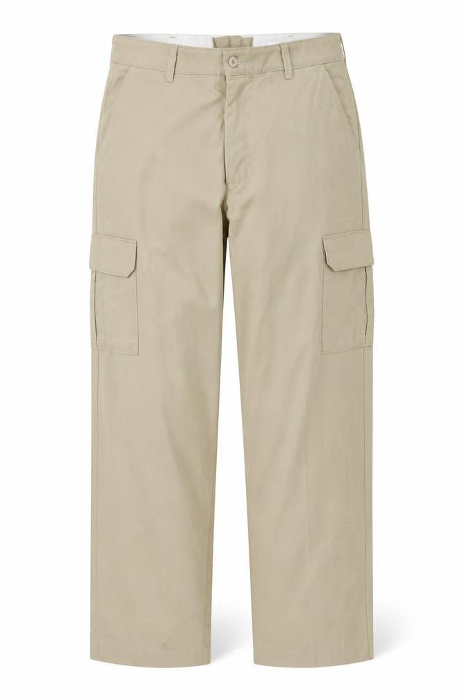 Front view of Red Kap Men's Beige Cargo Work Trousers 36x32 Polyester Cotton