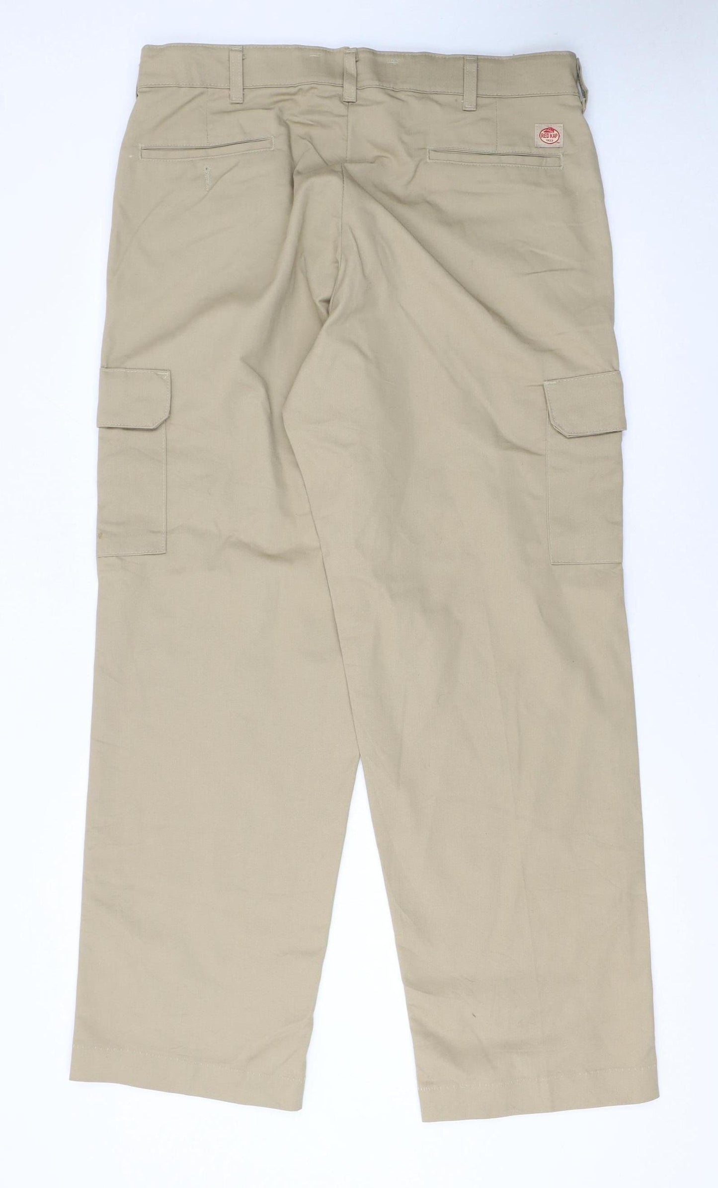 Red Kap Men's Beige Cargo Work Trousers 36x32 Polyester Cotton