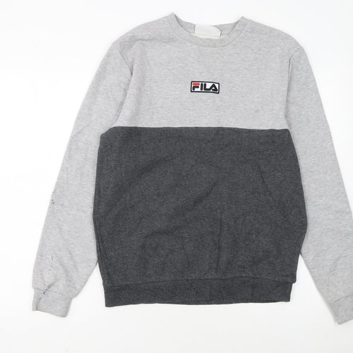 Fila Men’s Grey Regular Fit Crew Neck Pullover Sweatshirt S