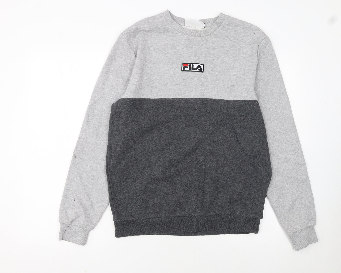 Fila Men’s Grey Regular Fit Crew Neck Pullover Sweatshirt S