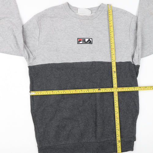 Fila Men’s Grey Regular Fit Crew Neck Pullover Sweatshirt S