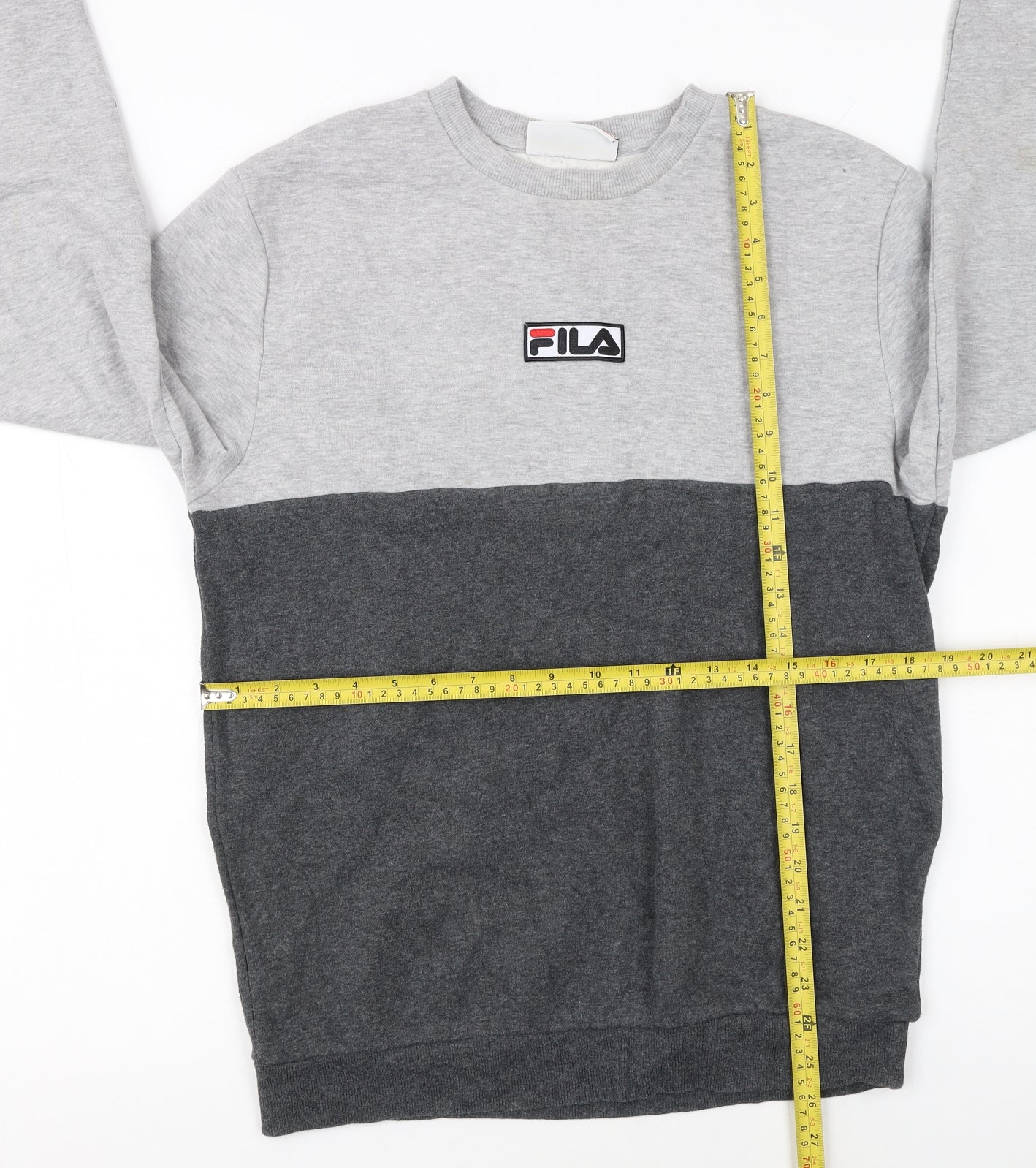 Fila Men’s Grey Regular Fit Crew Neck Pullover Sweatshirt S