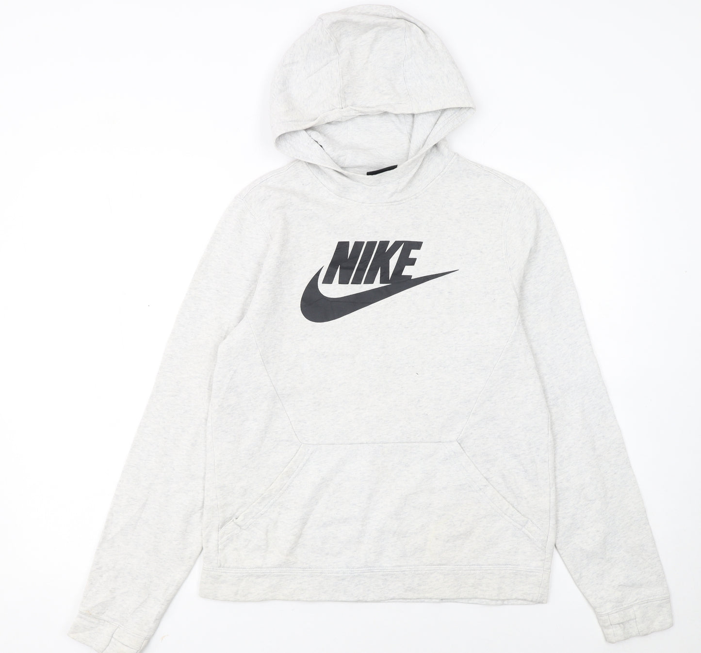 Nike Girls Grey Pullover Hoodie XL 13-15 Years Cotton Blend Logo Sweatshirt