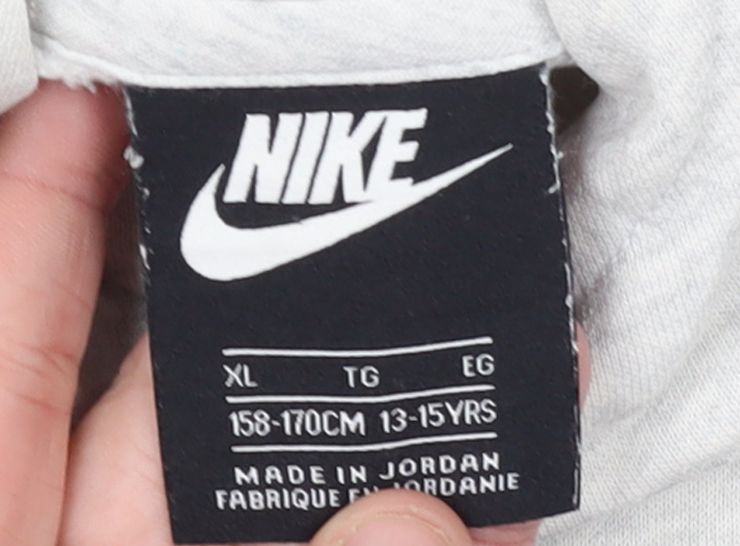 Nike Girls Grey Pullover Hoodie XL 13-15 Years Cotton Blend Logo Sweatshirt