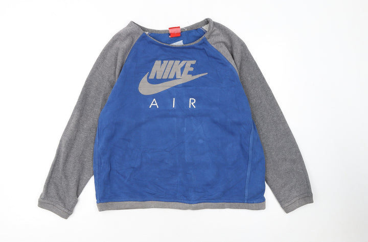 Nike Boys Blue Grey Air Logo Pullover Sweatshirt 13-14 Years