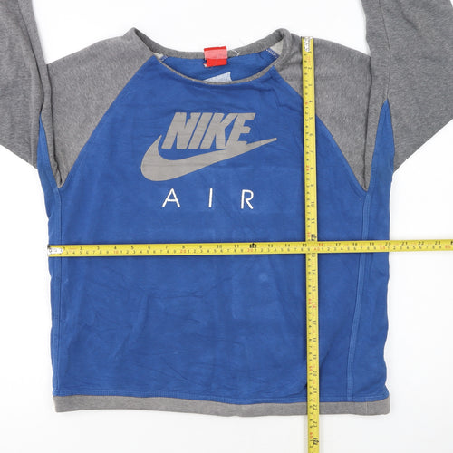 Nike Boys Blue Grey Air Logo Pullover Sweatshirt 13-14 Years