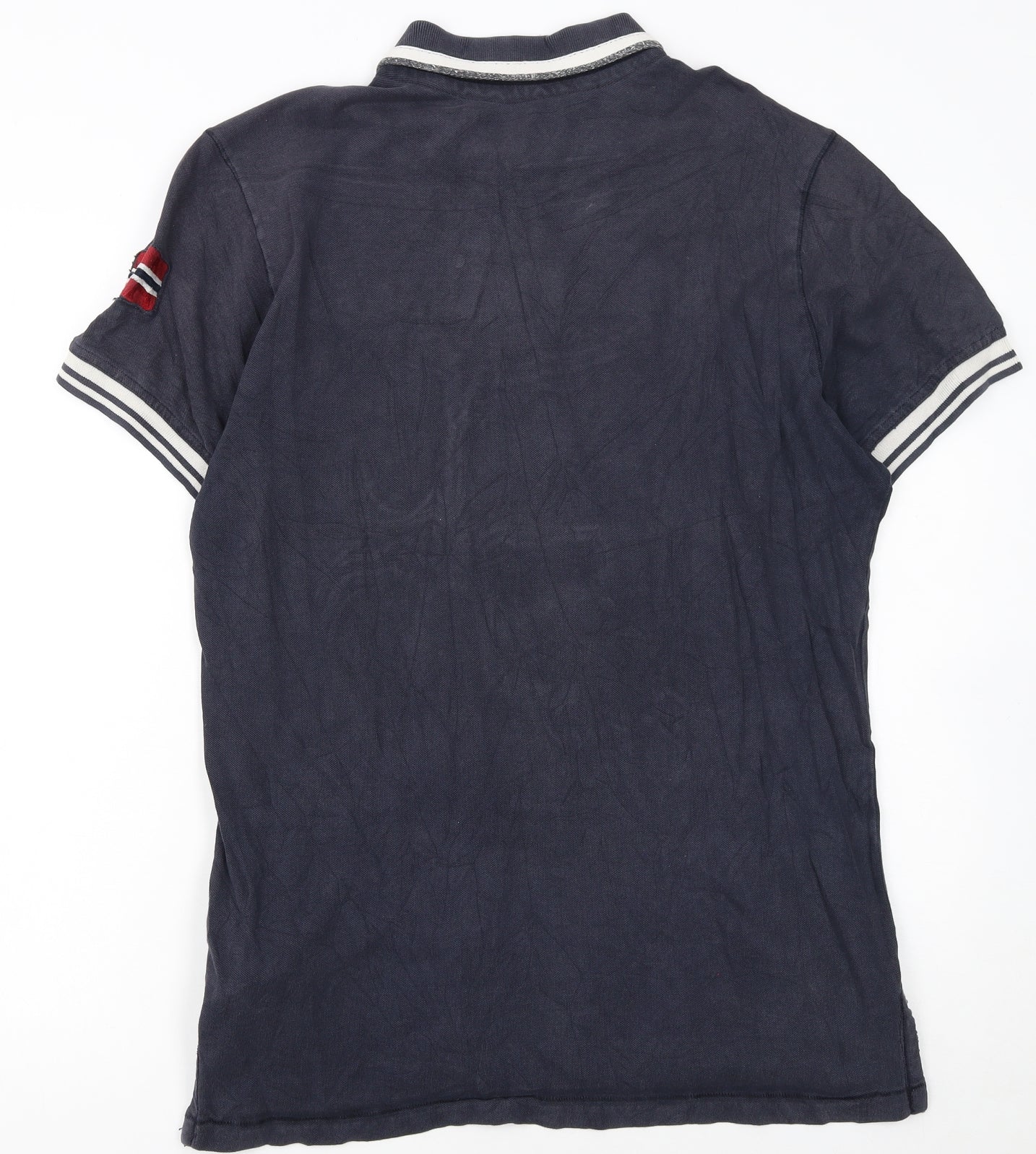 Napapijri Men’s Blue Embroidered Logo Polo Shirt Size L