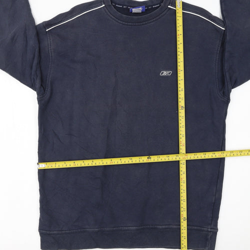 Reebok Men’s Blue Crew Neck Sweatshirt L Pullover Logo Sportswear