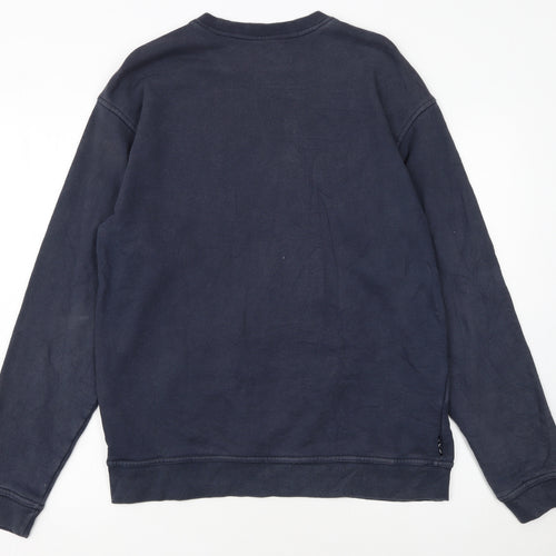 Reebok Men’s Blue Crew Neck Sweatshirt L Pullover Logo Sportswear