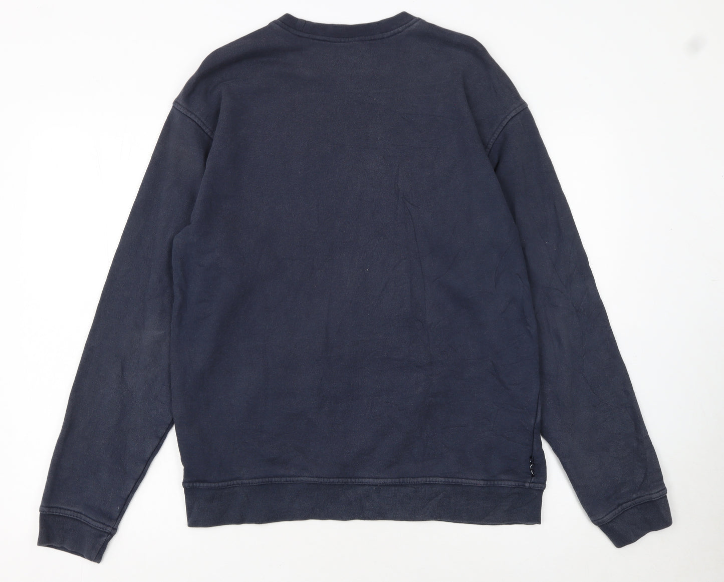 Reebok Men’s Blue Crew Neck Sweatshirt L Pullover Logo Sportswear