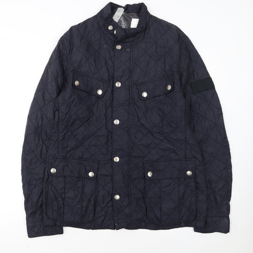 Barbour Womens Blue Quilted Mid-Length Jacket L Lightweight Outdoor