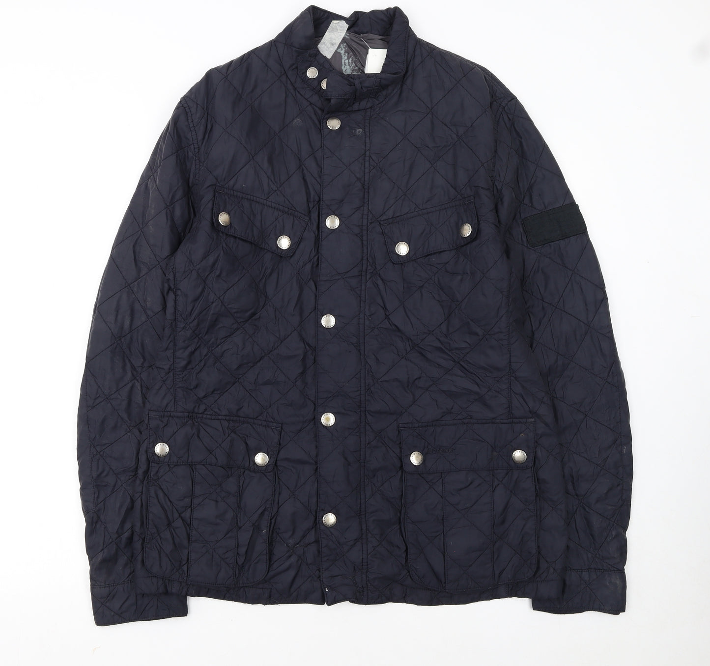 Barbour Womens Blue Quilted Mid-Length Jacket L Lightweight Outdoor