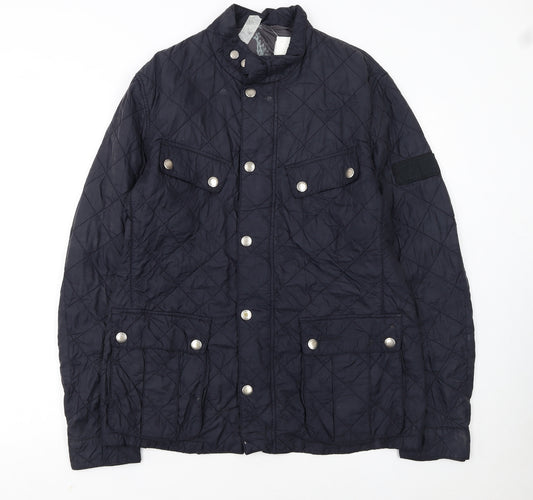 Barbour Womens Blue Quilted Mid-Length Jacket L Lightweight Outdoor