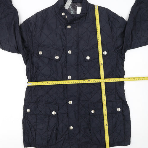 Barbour Womens Blue Quilted Mid-Length Jacket L Lightweight Outdoor
