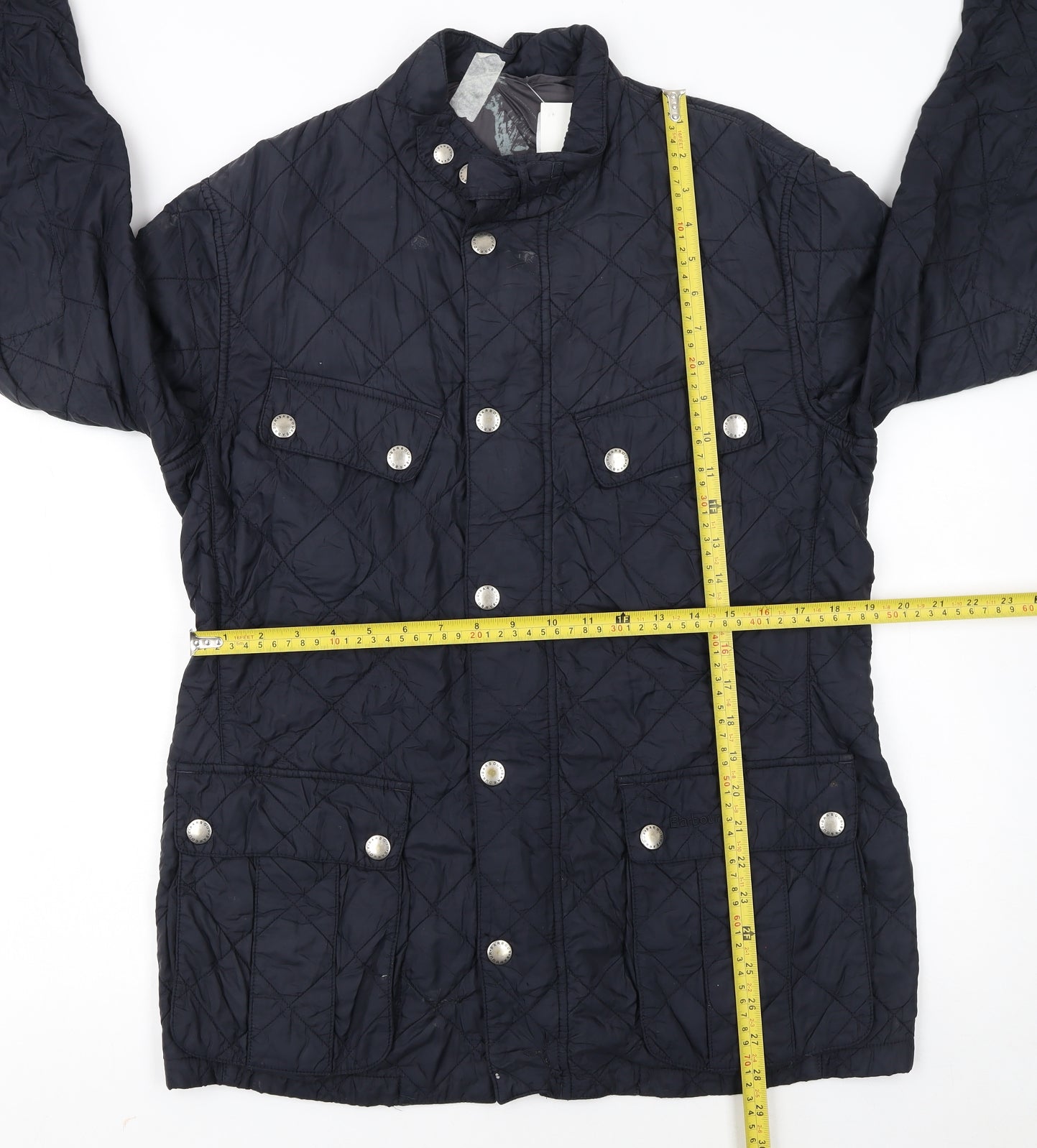 Barbour Womens Blue Quilted Mid-Length Jacket L Lightweight Outdoor