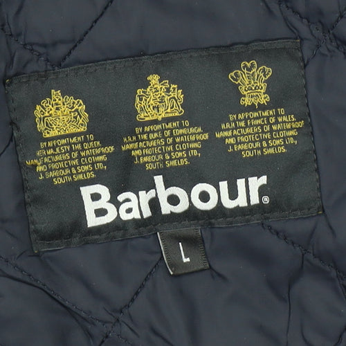 Barbour Womens Blue Quilted Mid-Length Jacket L Lightweight Outdoor