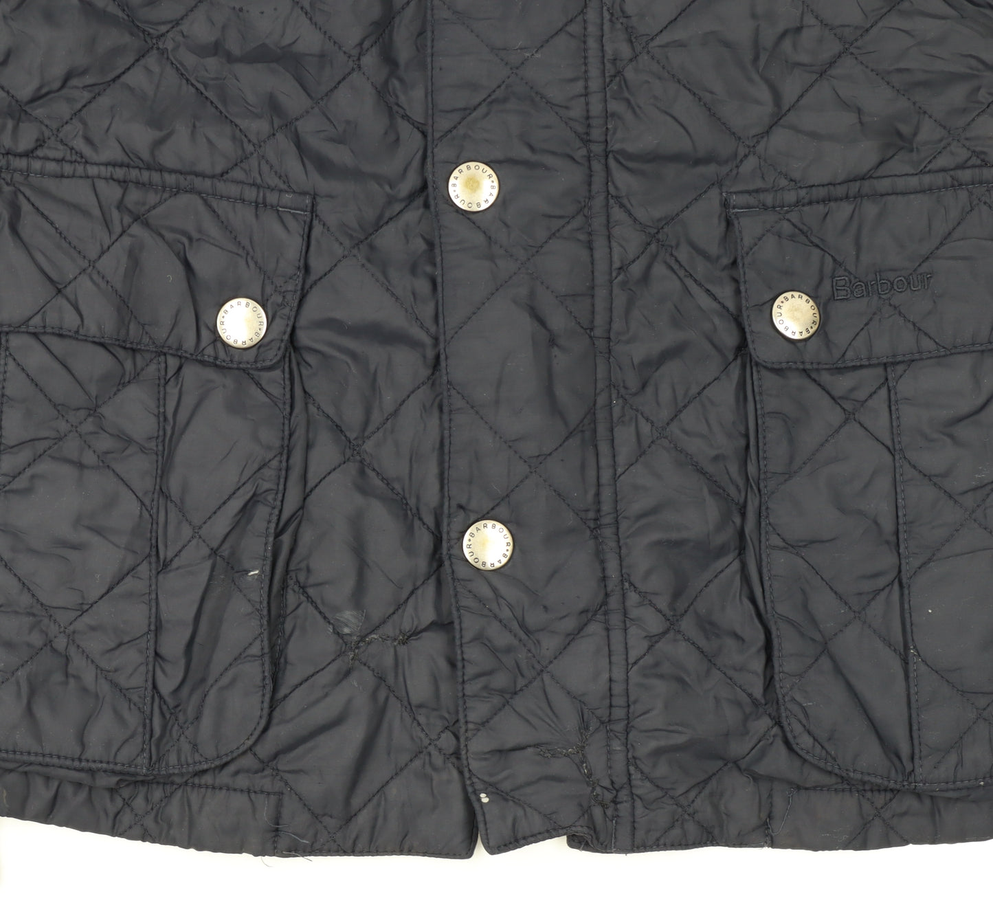 Barbour Womens Blue Quilted Mid-Length Jacket L Lightweight Outdoor