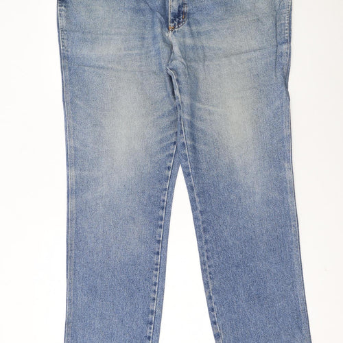 Wrangler Men's Blue 38x32 Straight Leg Denim Jeans Retro Cowboy Style