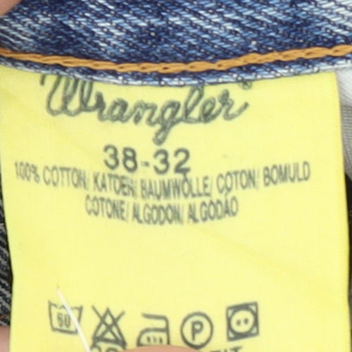 Wrangler Men's Blue 38x32 Straight Leg Denim Jeans Retro Cowboy Style