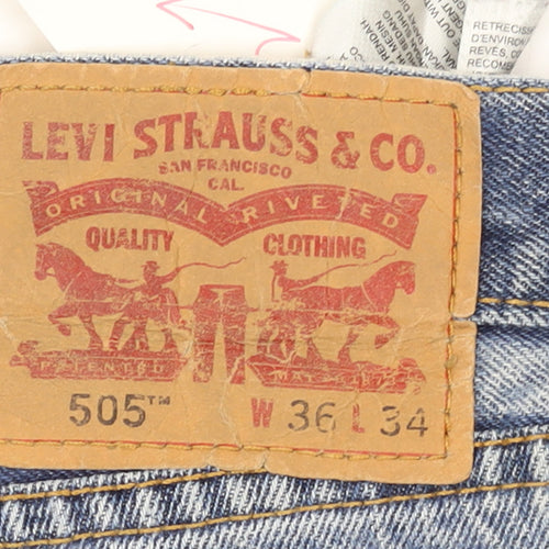 Levi's 505 Men's Blue Straight Leg Denim Jeans W36 L34