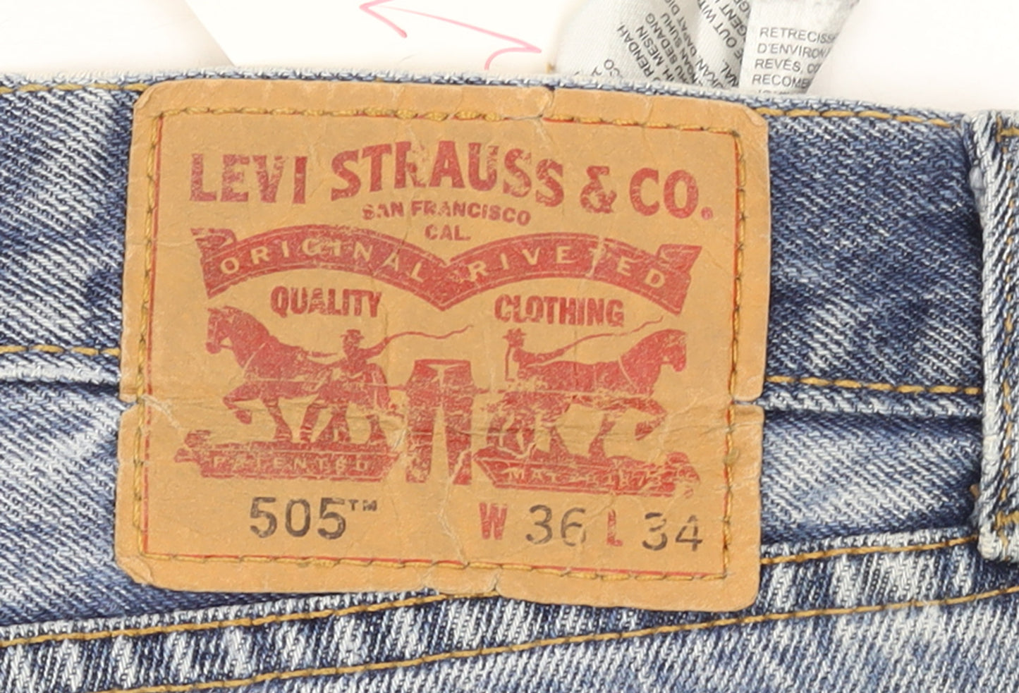 Levi's 505 Men's Blue Straight Leg Denim Jeans W36 L34