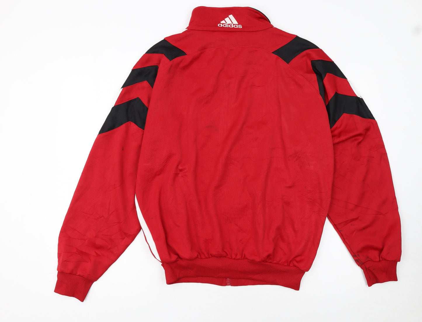 Adidas Men's Red Track Jacket S Retro Sports Full Zip Lightweight