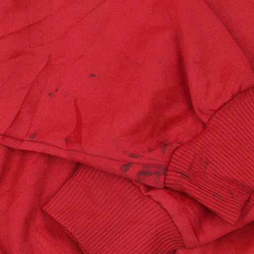 Adidas Men's Red Track Jacket S Retro Sports Full Zip Lightweight