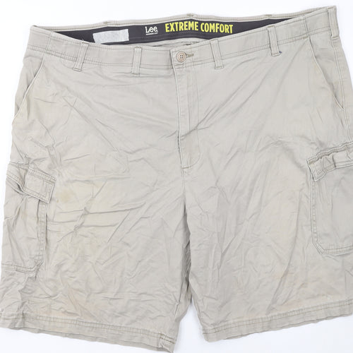 Lee Men’s Beige Cargo Shorts Size 48 Stretch Cotton Canvas