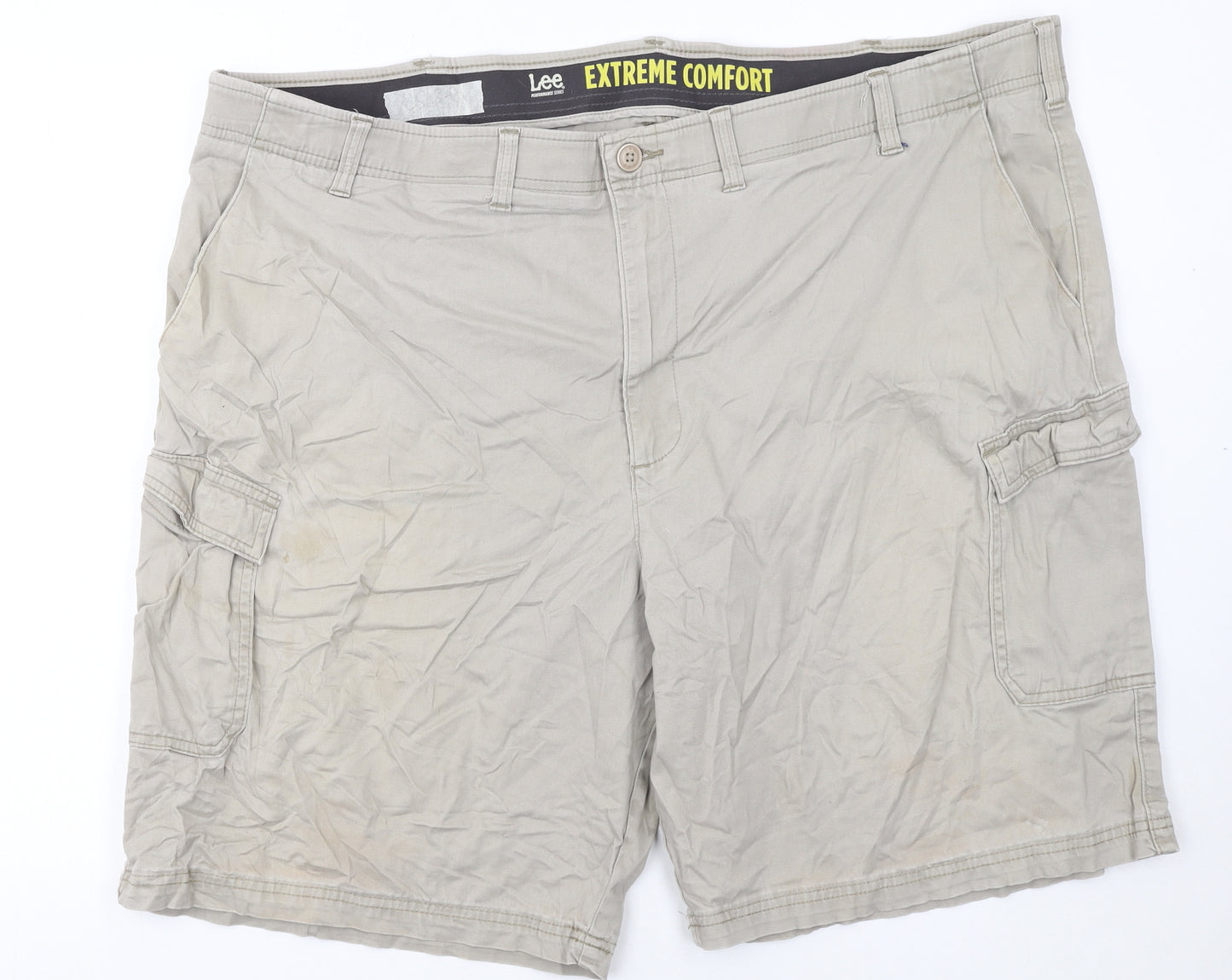 Lee Men’s Beige Cargo Shorts Size 48 Stretch Cotton Canvas