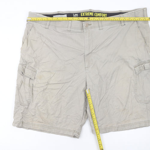 Lee Men’s Beige Cargo Shorts Size 48 Stretch Cotton Canvas