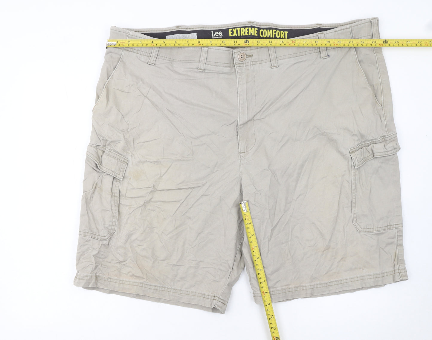 Lee Men’s Beige Cargo Shorts Size 48 Stretch Cotton Canvas