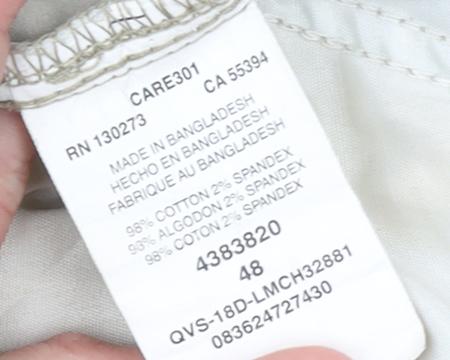 Lee Men’s Beige Cargo Shorts Size 48 Stretch Cotton Canvas