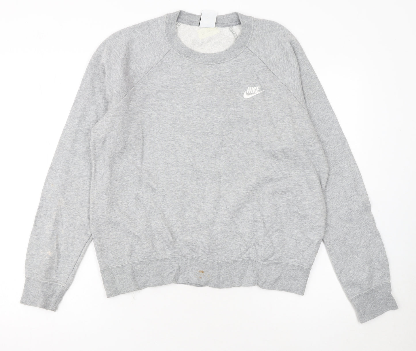 Nike Women Grey Crew Neck Sweatshirt Medium - Casual Pullover