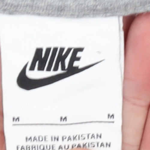 Nike Women Grey Crew Neck Sweatshirt Medium - Casual Pullover