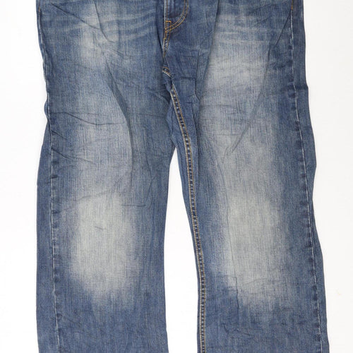 Lee Men's Blue Straight Regular Fit Denim Jeans W38 L34