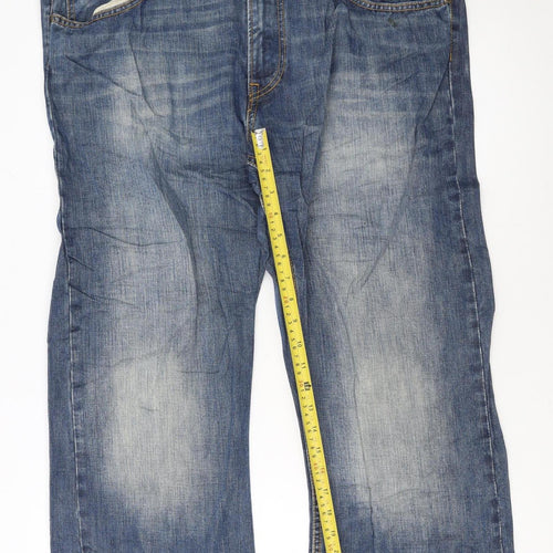 Lee Men's Blue Straight Regular Fit Denim Jeans W38 L34