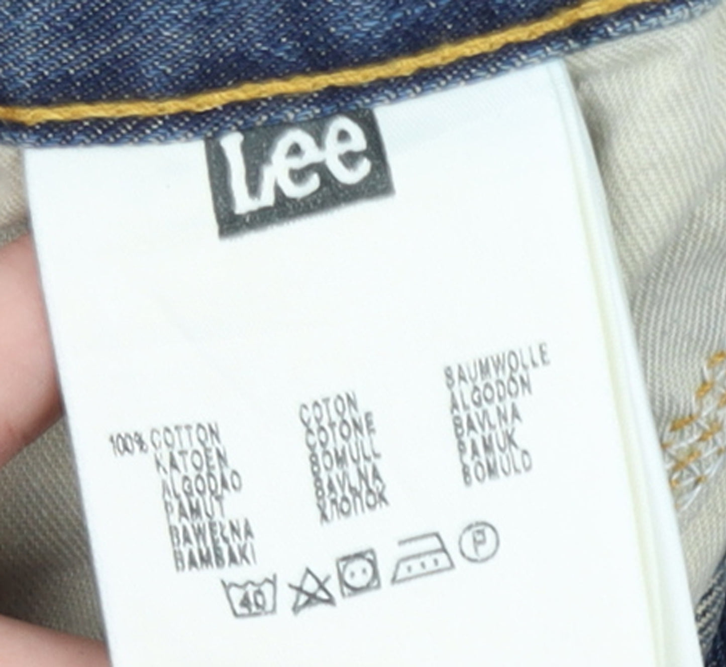 Lee Men's Blue Straight Regular Fit Denim Jeans W38 L34