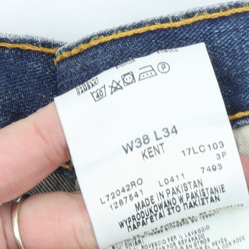 Lee Men's Blue Straight Regular Fit Denim Jeans W38 L34