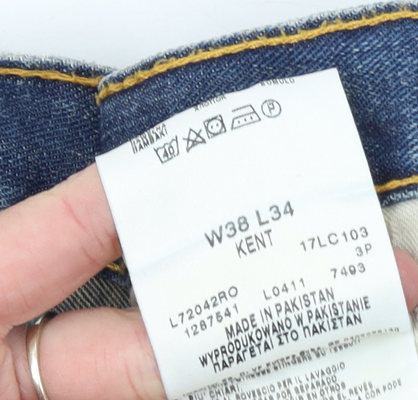 Lee Men's Blue Straight Regular Fit Denim Jeans W38 L34