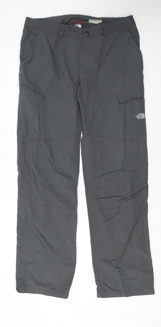 The North Face Men's Grey Cargo Trousers Size L 34 Long Breathable Nylon