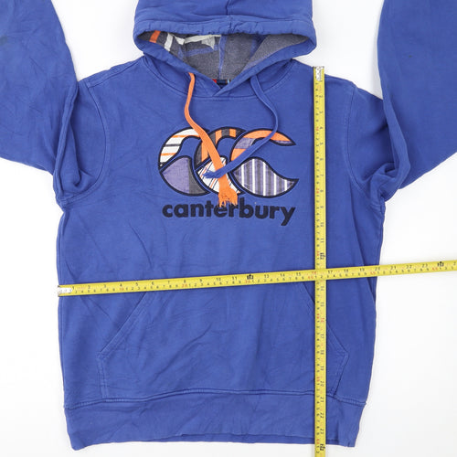 Canterbury Men's Blue Pullover Hoodie S Logo Graphic Rugby Style