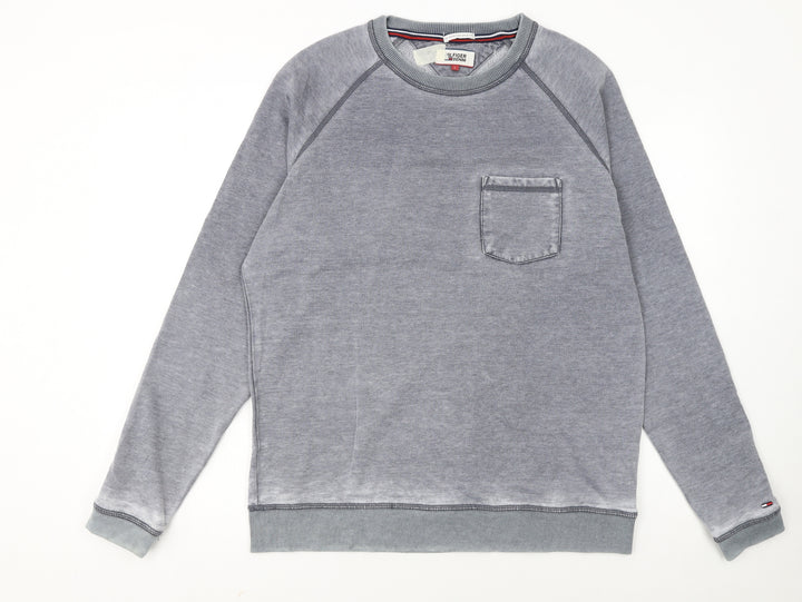 Tommy Hilfiger Men's Grey L Pullover Sweatshirt Crew Neck Casual Top
