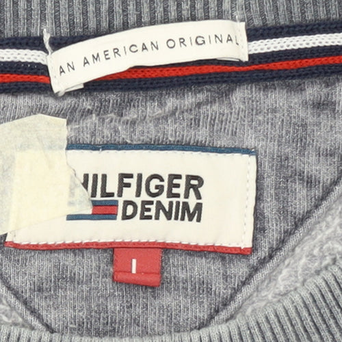Tommy Hilfiger Men's Grey L Pullover Sweatshirt Crew Neck Casual Top