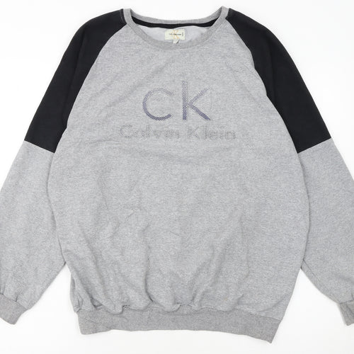 Calvin Klein Jeans Men's Grey 2XL Pullover Sweatshirt Classic Logo